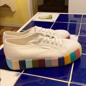 Superga Rainbow Platform Sneakers size 39 1/2